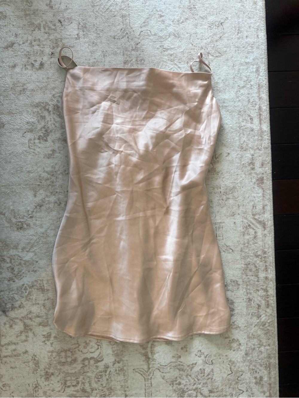Silky Cream Slip Dress with Spaghetti Straps